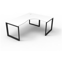 Rapidline Deluxe Infinity Corner Workstation Loop Leg 1800/1500Wx750mmD White/Black