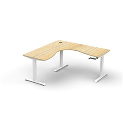 Rapidline Boost Manual Height Corner Workstation 1800/1800W x 750D x 705-1155mmH Oak/White