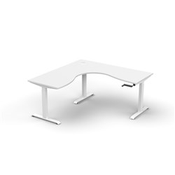 Rapidline Boost Manual Height Corner Workstation 1800/1800W x 750D x 705-1155mmH White/Wht