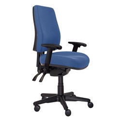Buro Roma High Back Task Chair With Arms With Seat Slide Fabric Seat And Back Dark Blue