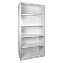 Steelco Bookcase 4 Shelves 900W x 400D x 2000mmH All White