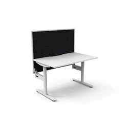 Rapidline Halo Static Single Sided Workstation + Screen 1200Wx750Dx1330mmH White/White