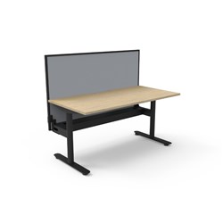 Rapidline Halo Static Single Sided Workstation+Screen+Tray 1500W x 750D x 1330mmH Oak/Blk