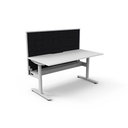 Rapidline Halo Static Single Sided Workstation+Screen+Tray 1500W x 750D x 1330mmH Wht/Wht