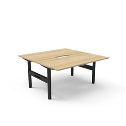 Rapidline Halo Static Back To Back Workstation 2 Person 1500Wx1500Dx730mmH Oak/Black