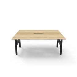 Rapidline Halo Static Back To Back Workstation 2 Person 1800Wx1500Dx730mmH Oak/Black
