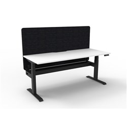 Rapidline Boost+ Workstation + Black Eco Screen + Cable Tray 1500Wx750Dx620-1270mmH Wht/Blk
