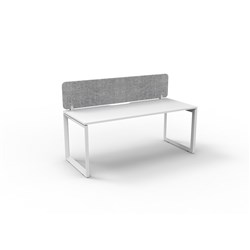 Rapidline Deluxe Infinity Desk Loop Leg Single Sided + Grey Eco Screen 1200Wx730mmH Wht/Wh