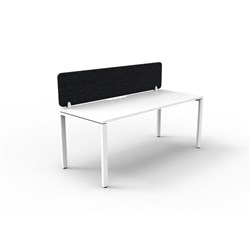 Rapidline Deluxe Infinity Desk Profile Leg Single Sided+Black Eco Screen 1200Wx730mmH Wht/Wh