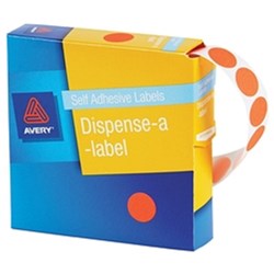 AVERY DMC14FR DISPENSER LABEL Circle 14mm Red