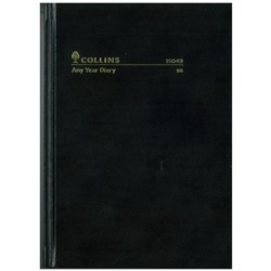 COLLINS 56 ANY YEAR DIARY A5 One Day to Page Black