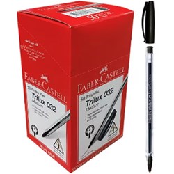 Faber-Castell Trilux Medium Triangular Ballpoint Pen Black Available in Box 50
