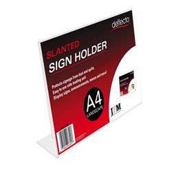 DEFLECT-O SIGN/MENU HOLDER A4 Landscape Slanted
