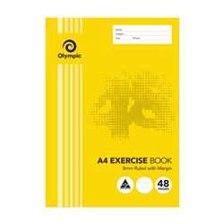 OLYMPIC STRIPE EXERCISE BOOKS A4 48PG 8mm ruled