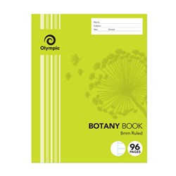 OLYMPIC STRIPED BOTANY BOOK 96PG 8MM RULED 225X175MM