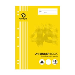 OLYMPIC STRIPE BINDER BOOKS A4 48PG 8MM RULED
