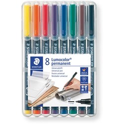 Staedtler 317 Lumocolor Marker Perm Med 1mm Wallet of 8