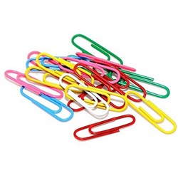 PAPER CLIPS STAT 50MM LARGE MULTI COLOUR PK50